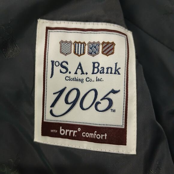 Jos.A.Bank Brrr Comfort Blazer 48L Slim-Fit Wool Charcoal Grey Window Pane Plaid - Picture 2 of 16